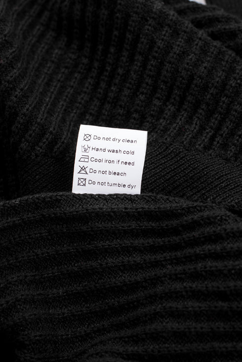 Wrap V Neck Waffle Sweater